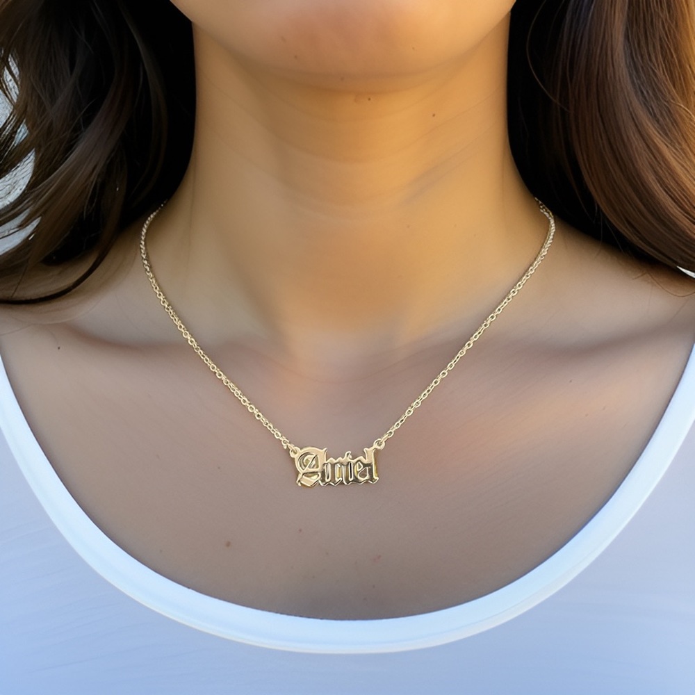 Gold Name “Ariel” Charm Pendant Necklace